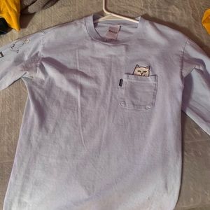 baby blue ripndip cat shirt